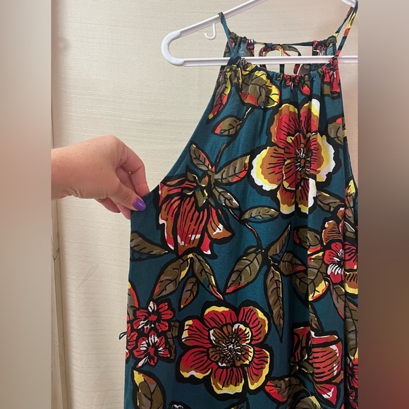 LOFT Floral Halter Maxi Dress Size XS Colourful Vibrant Summer Vacation Party - Picture 5 of 9